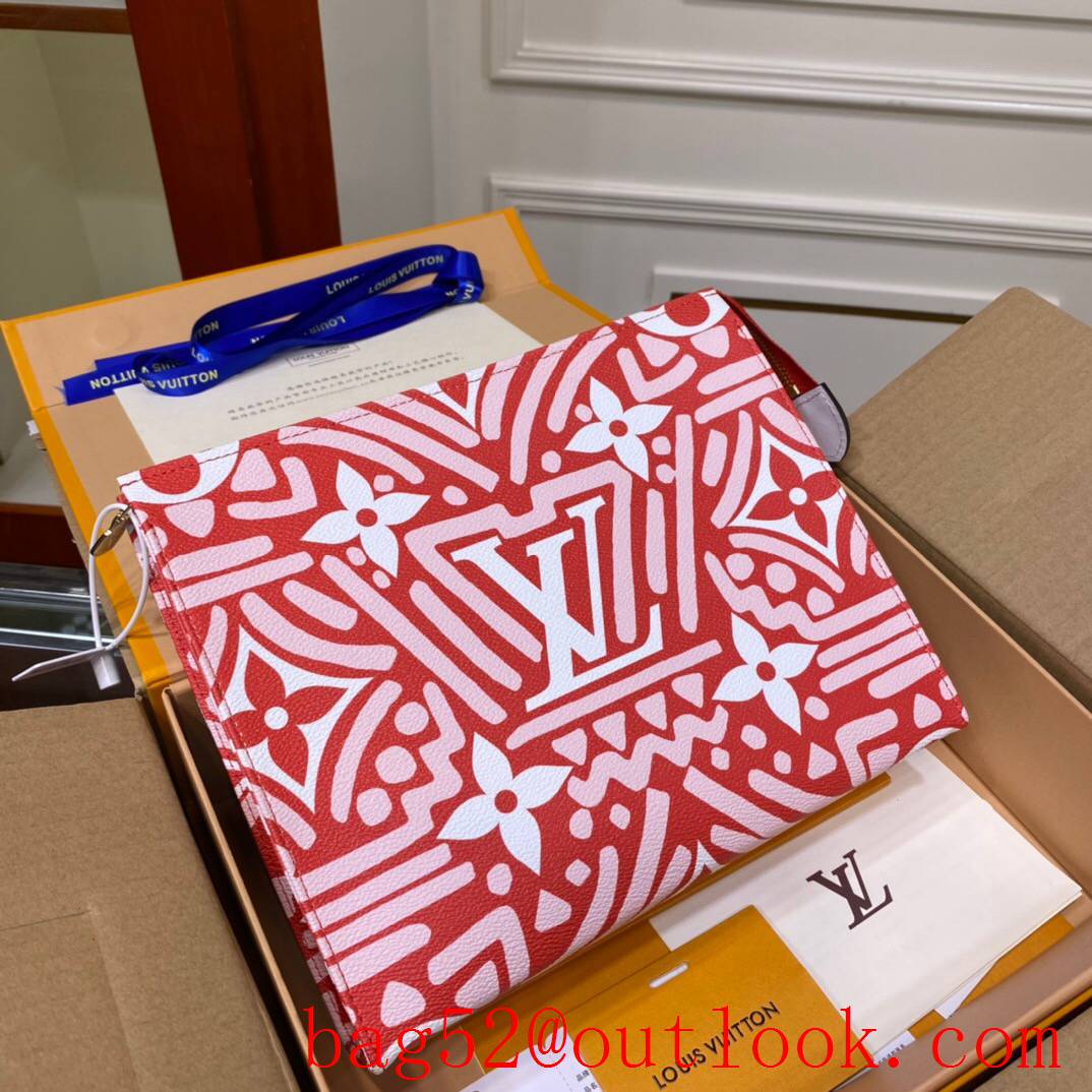 LV Louis Vuitton red Crafty monogram giant clutch pouch M45477