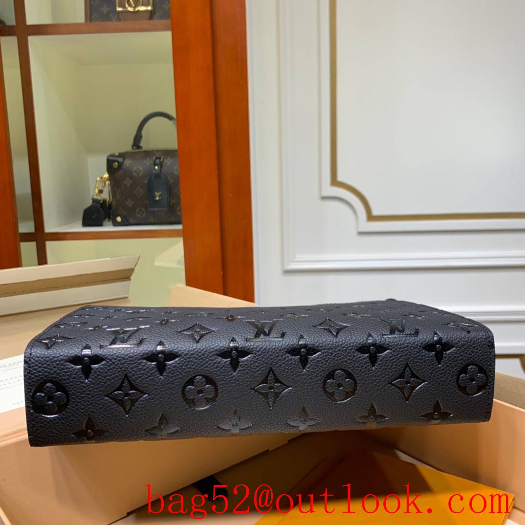 LV Louis Vuitton black leather monogram eclipse clutch pouch purse M45665