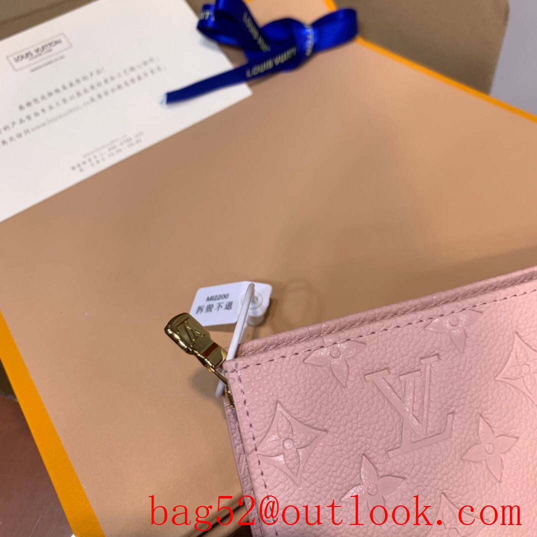LV Louis Vuitton pink leather monogram eclipse clutch pouch purse M45665