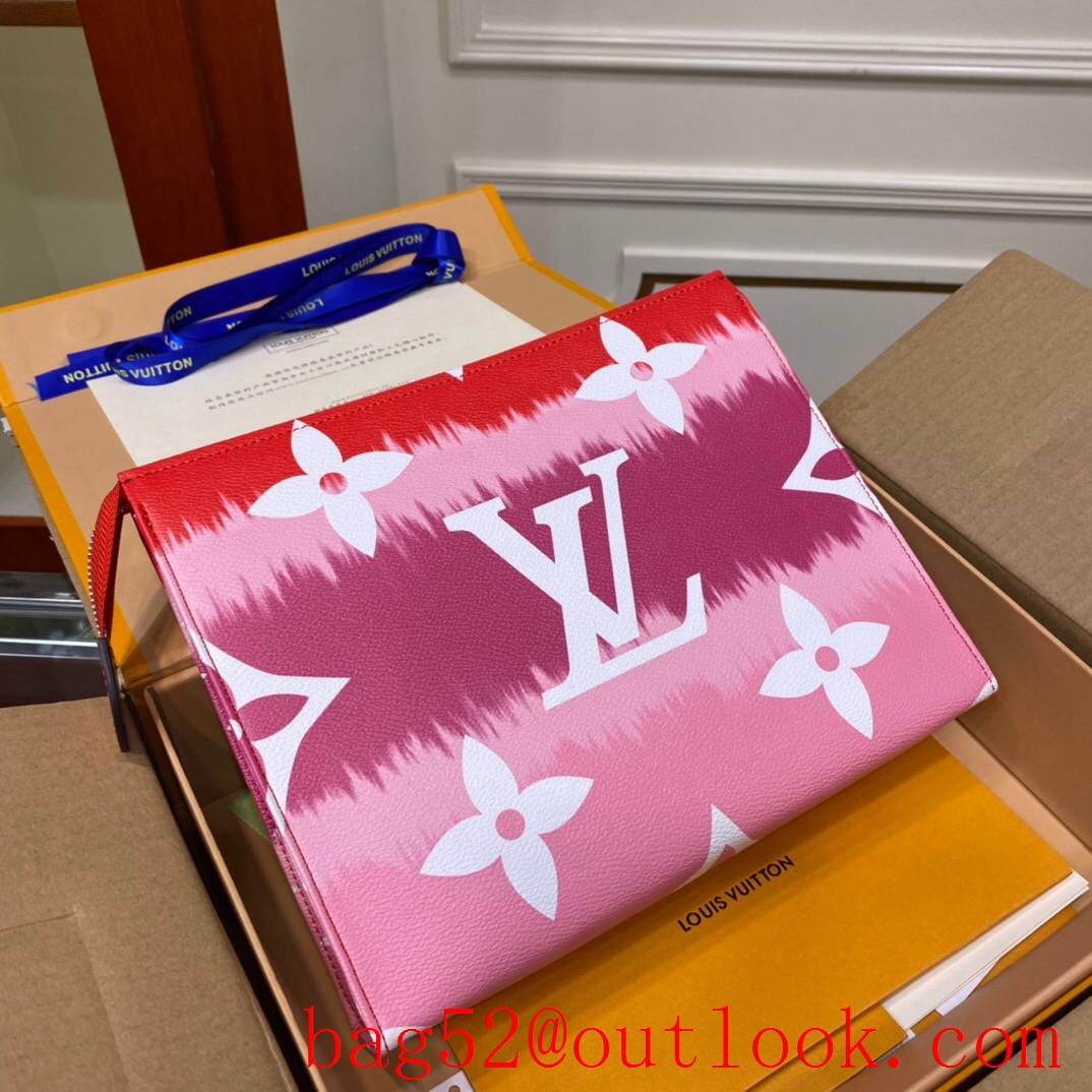 LV Louis Vuitton Escale 26cm red monogram clutch pouch M69136