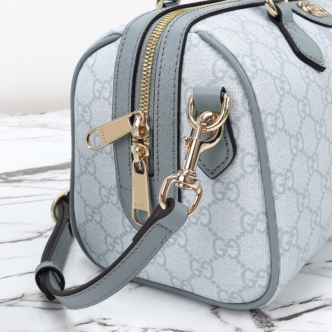 Gucci Ophidia GG Supreme Small Crossbody Bag Handbag 772061 Gray Blue