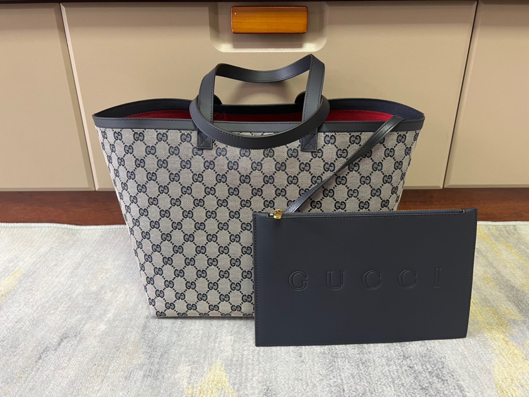 Gucci Totissima GG Supreme Medium Tote Bag Handbag 788203 Black