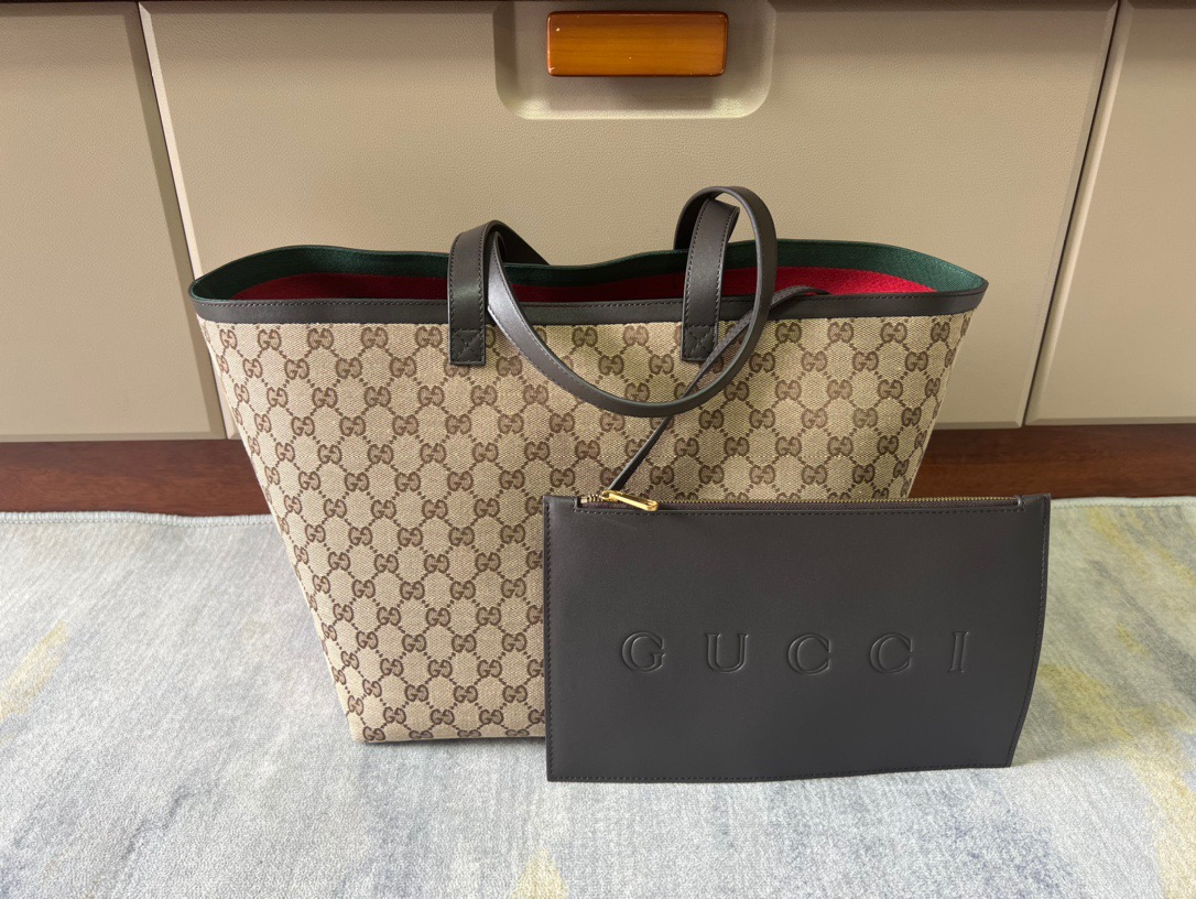 Gucci Totissima GG Supreme Medium Tote Bag Handbag 788203 Coffee