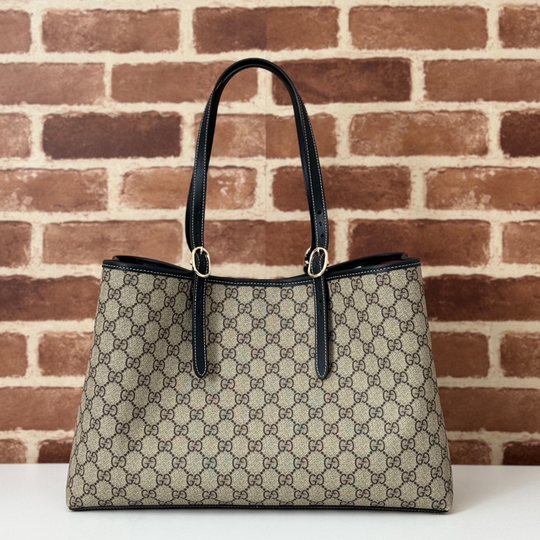 Gucci GG Emblem Medium Tote Bag Handbag 815213 Black