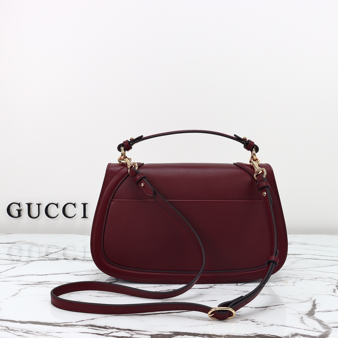 Gucci Blondie Real Leather Medium Shoulder Bag Handbag 815716 Wine