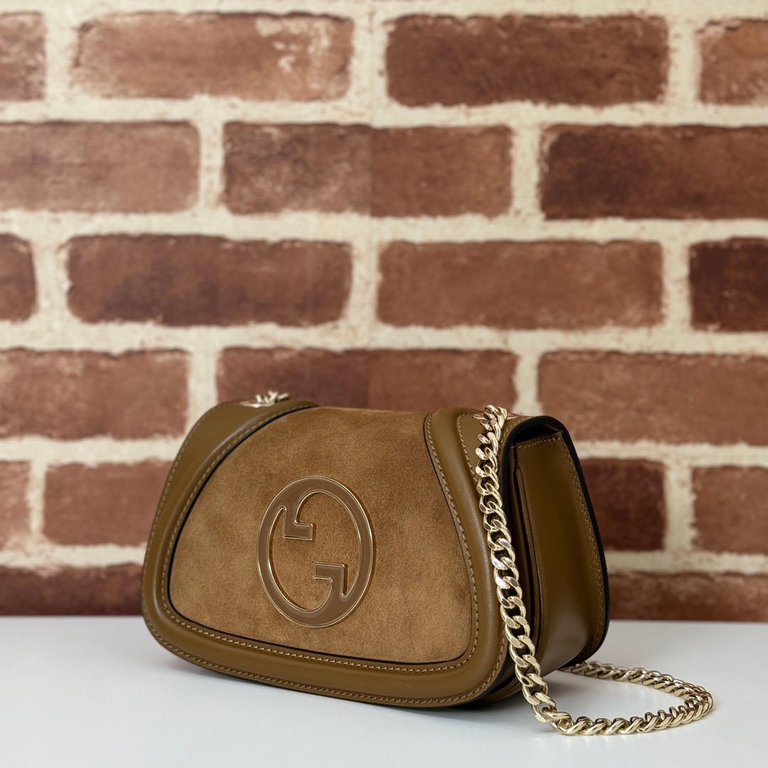 Gucci Blondie Suede Leather Mini Shoulder Bag Handbag 815711 Brown