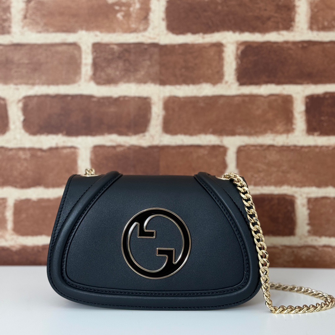 Gucci Blondie Real Leather Mini Shoulder Bag Handbag 815711 Black