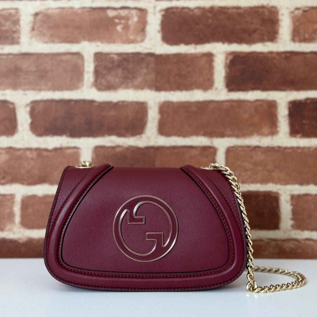 Gucci Blondie Real Leather Mini Shoulder Bag Handbag 815711 Wine