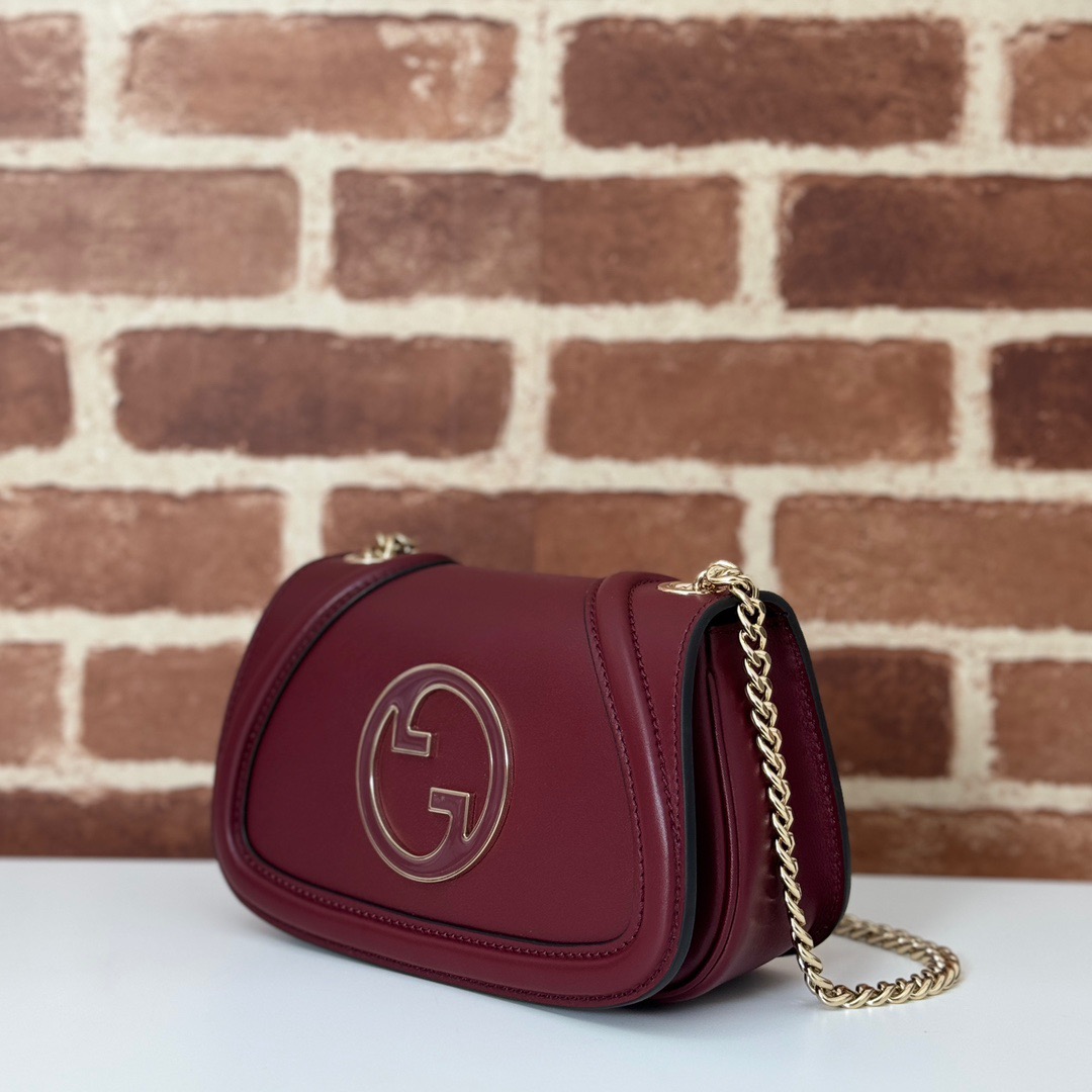 Gucci Blondie Real Leather Mini Shoulder Bag Handbag 815711 Wine