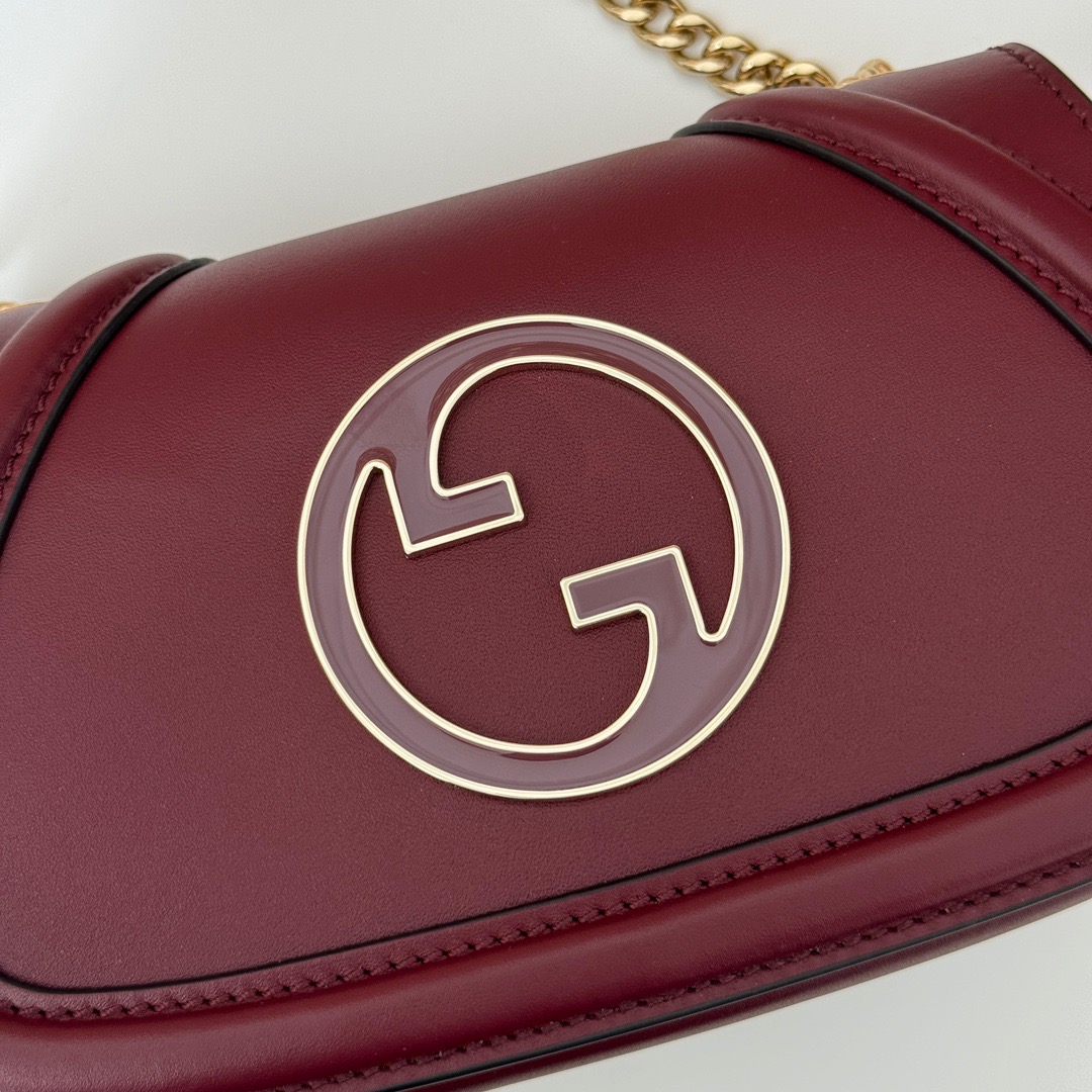 Gucci Blondie Real Leather Mini Shoulder Bag Handbag 815711 Wine