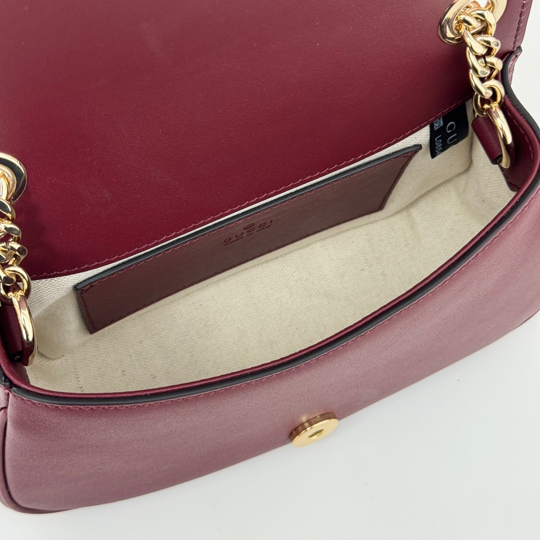 Gucci Blondie Real Leather Mini Shoulder Bag Handbag 815711 Wine