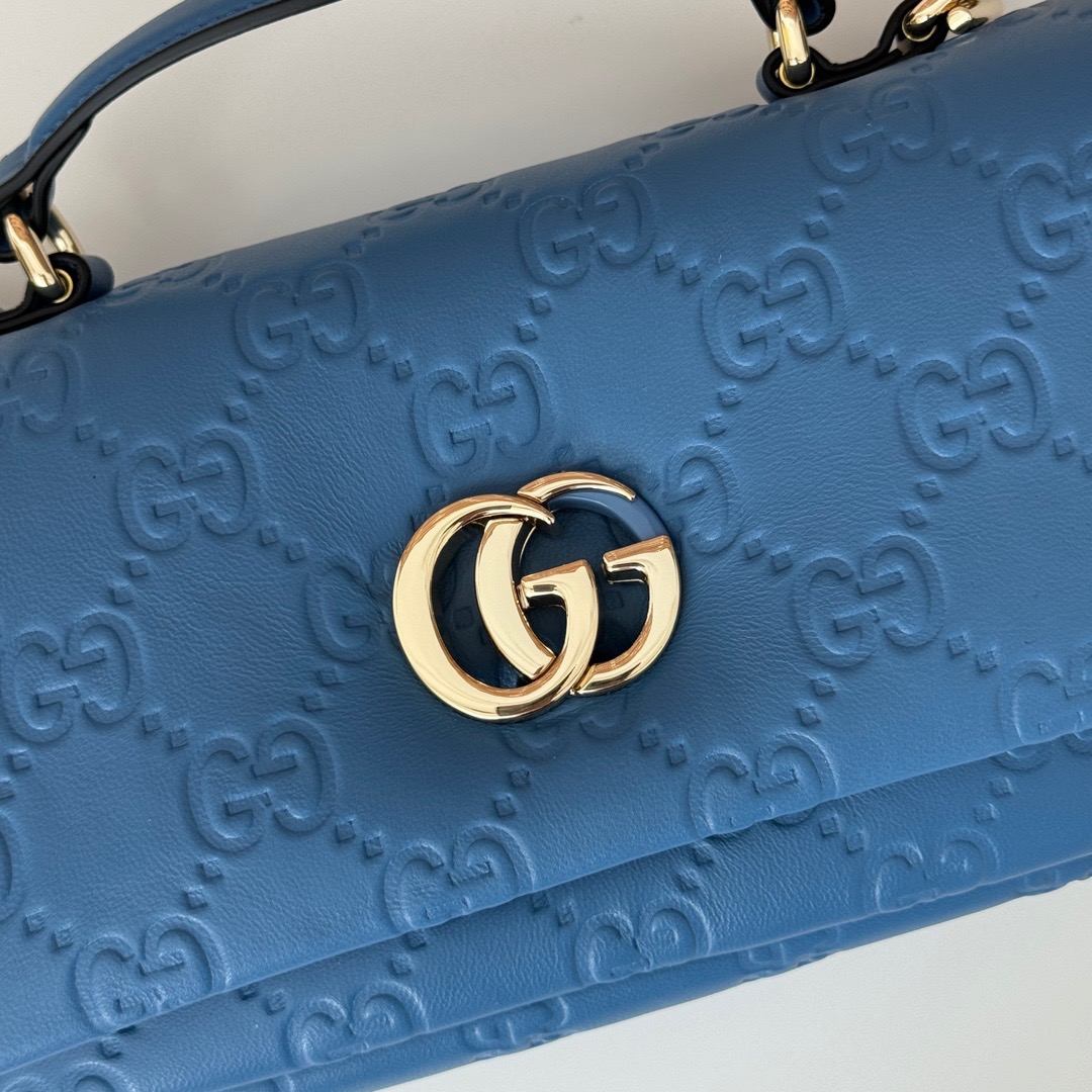 Gucci GG Milano Real Leather Mini Shoulder Bag Handbag 806017 Blue