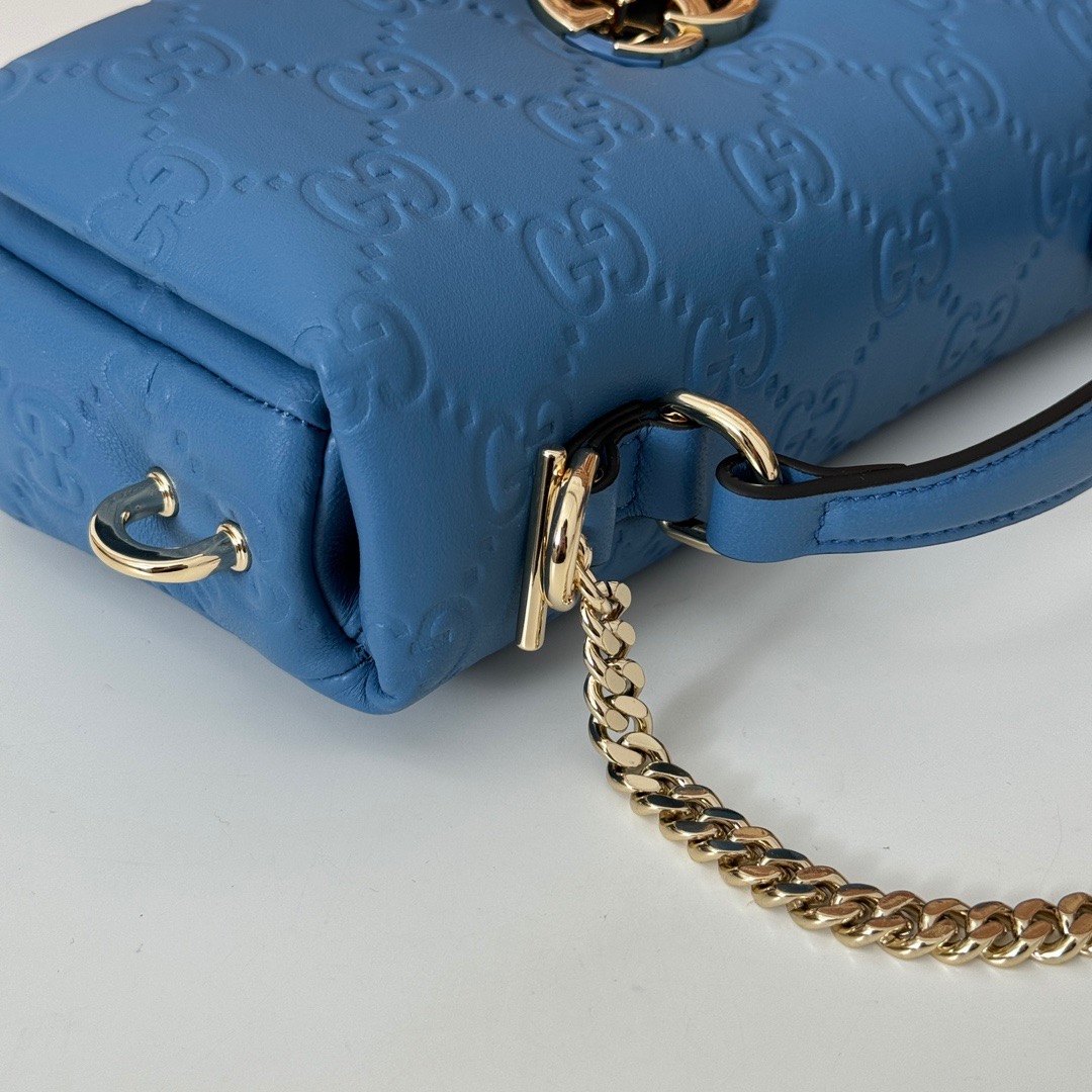 Gucci GG Milano Real Leather Mini Shoulder Bag Handbag 806017 Blue