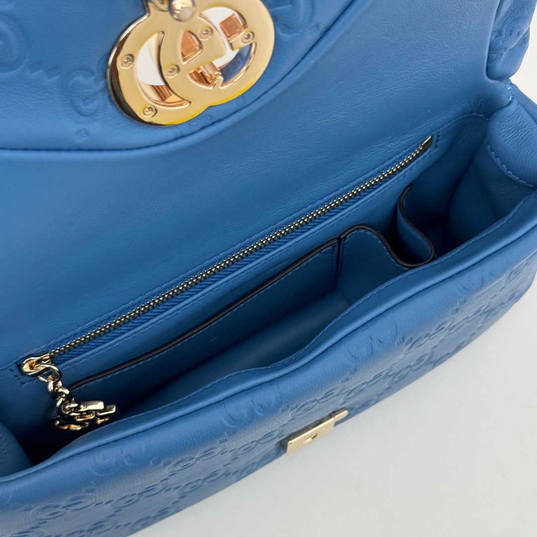 Gucci GG Milano Real Leather Mini Shoulder Bag Handbag 806017 Blue