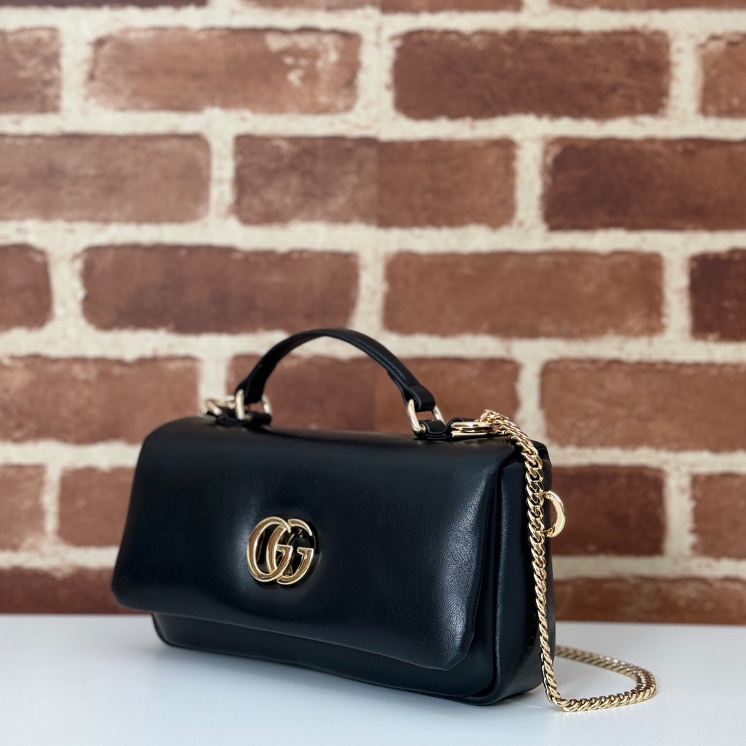 Gucci GG Milano Smooth Leather Mini Shoulder Bag Handbag 806017 Black