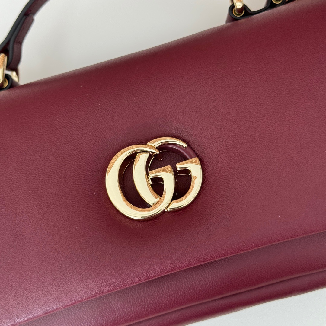 Gucci GG Milano Smooth Leather Mini Shoulder Bag Handbag 806017 Wine