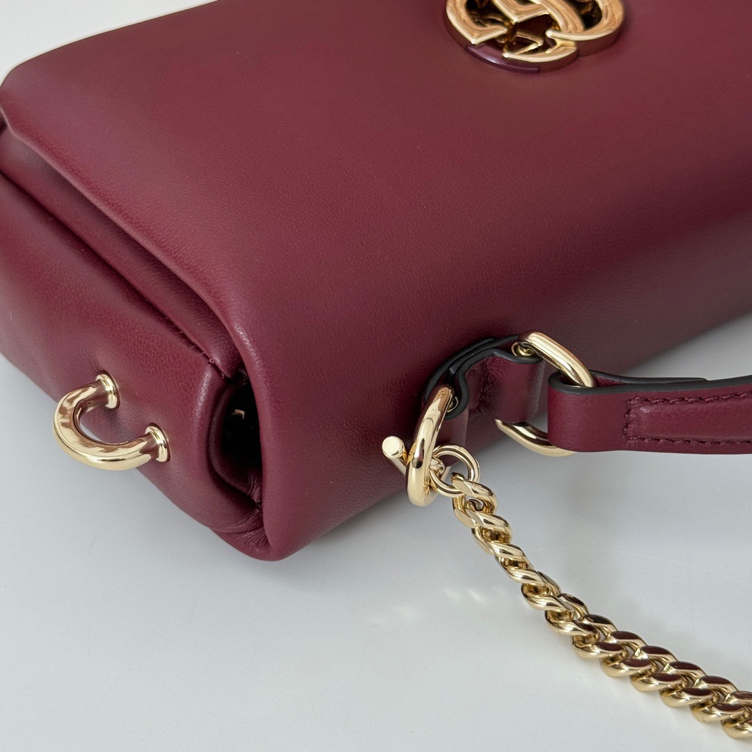 Gucci GG Milano Smooth Leather Mini Shoulder Bag Handbag 806017 Wine