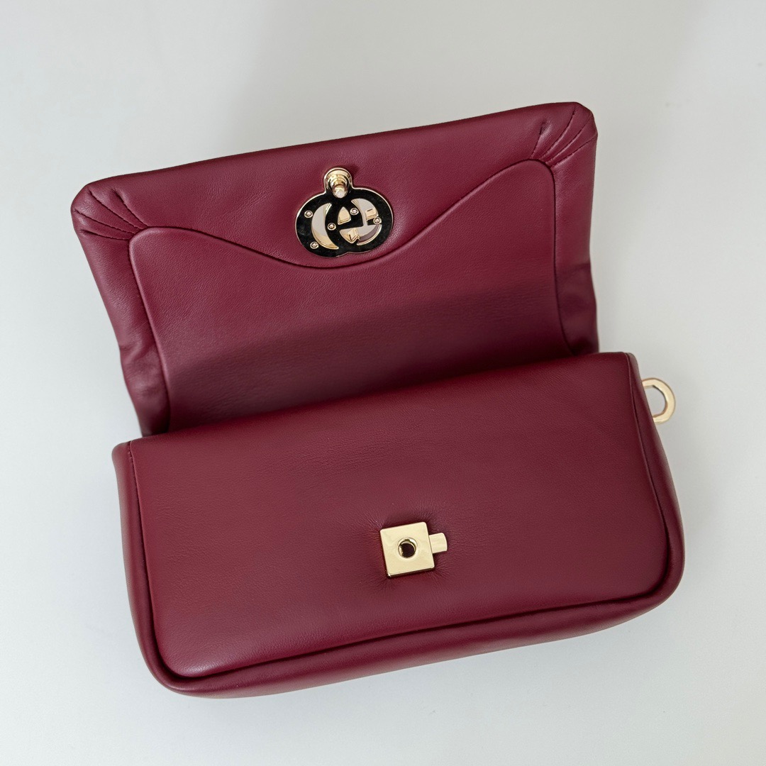 Gucci GG Milano Smooth Leather Mini Shoulder Bag Handbag 806017 Wine