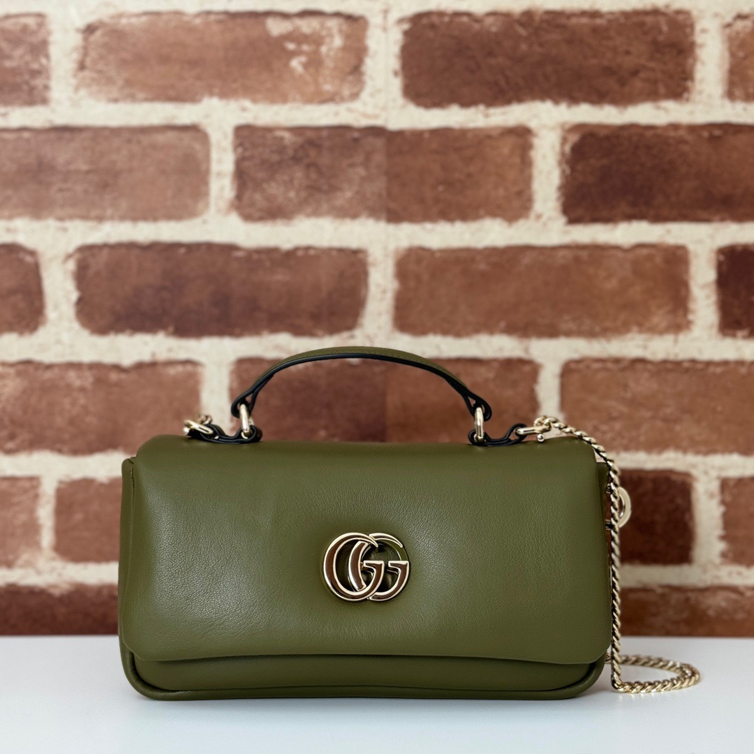 Gucci GG Milano Smooth Leather Mini Shoulder Bag Handbag 806017 Green