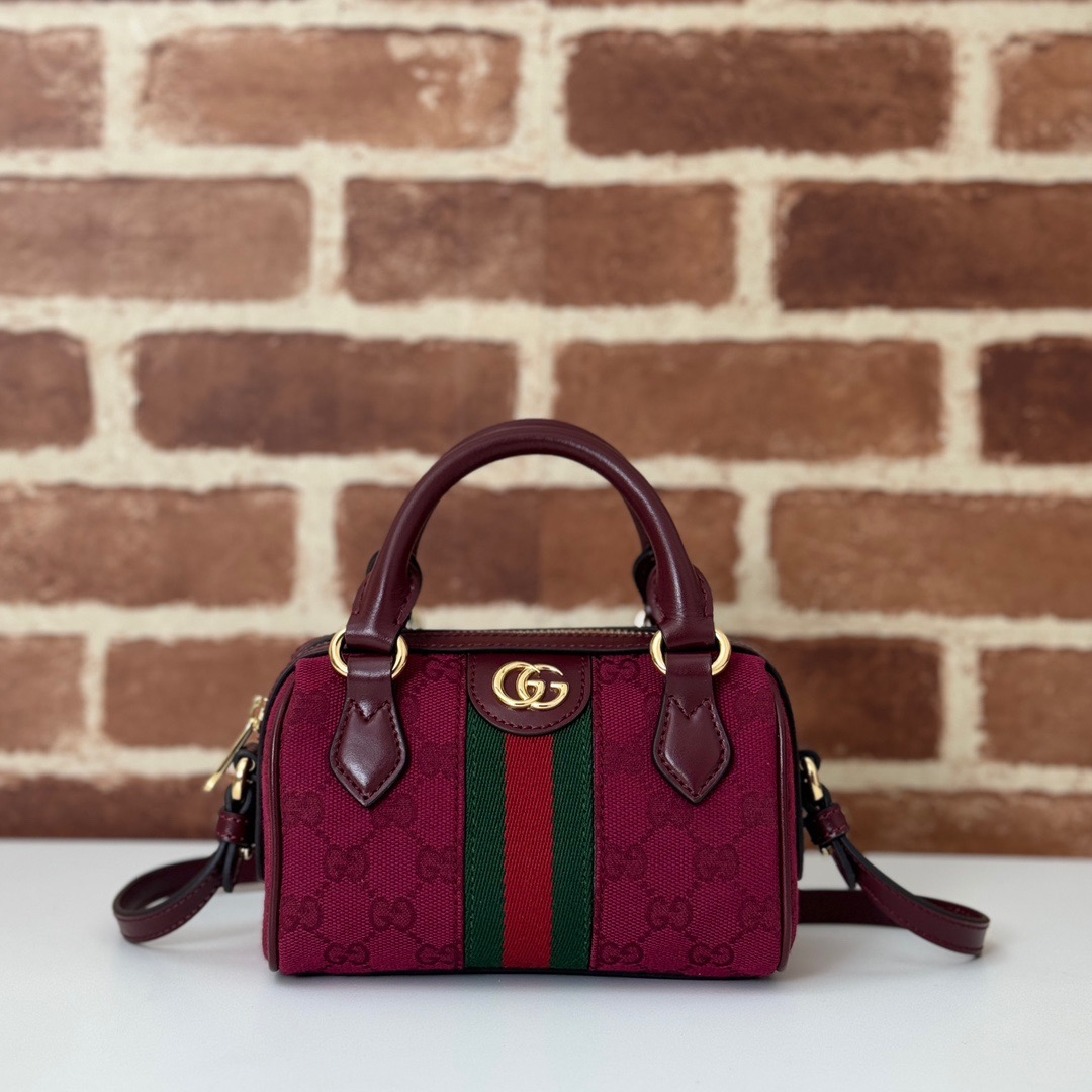 Gucci Ophidia GG Supreme Mini Tote Bag Handbag 781490 Wine