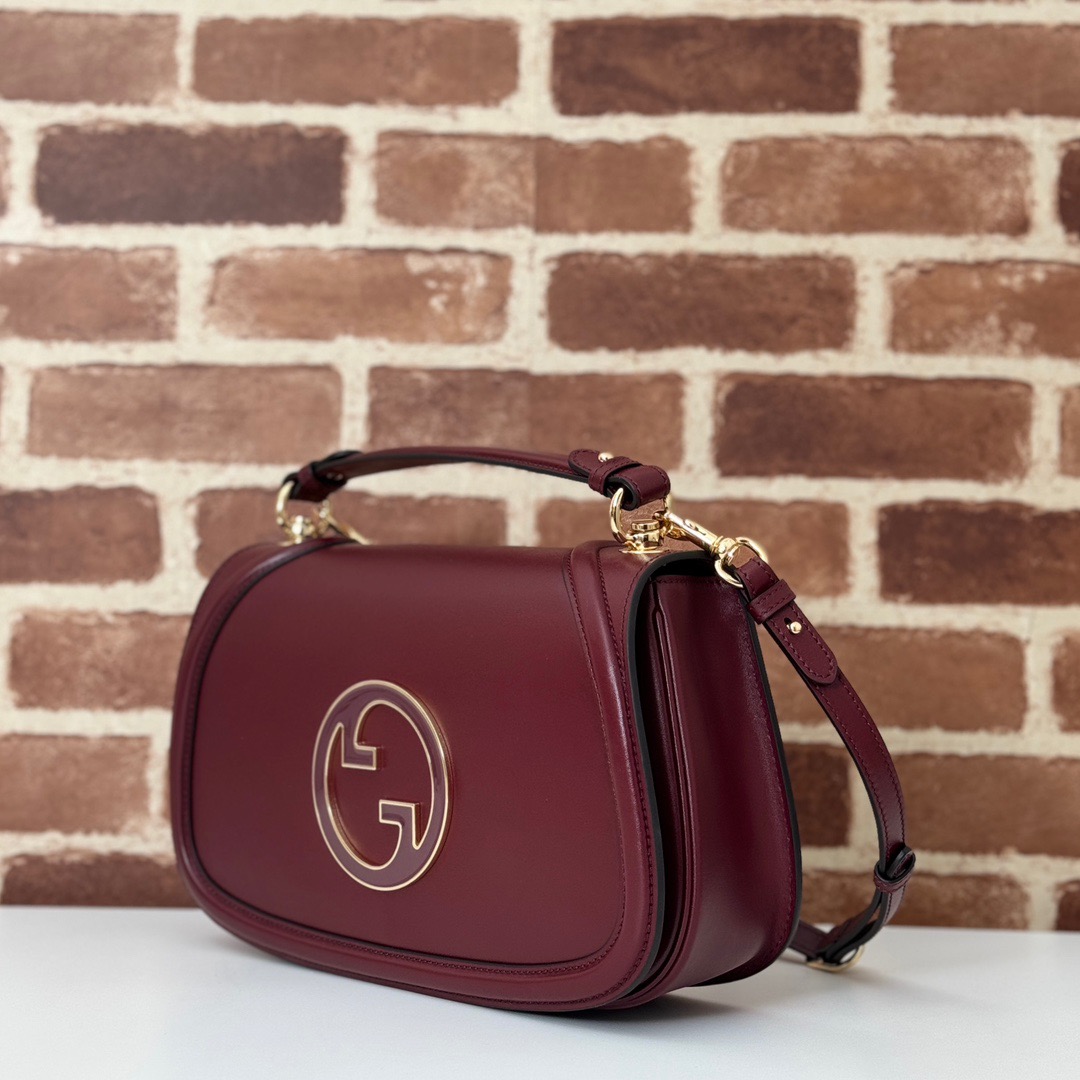 Gucci Blondie Real Leather Shoulder Bag Handbag 815719 Wine