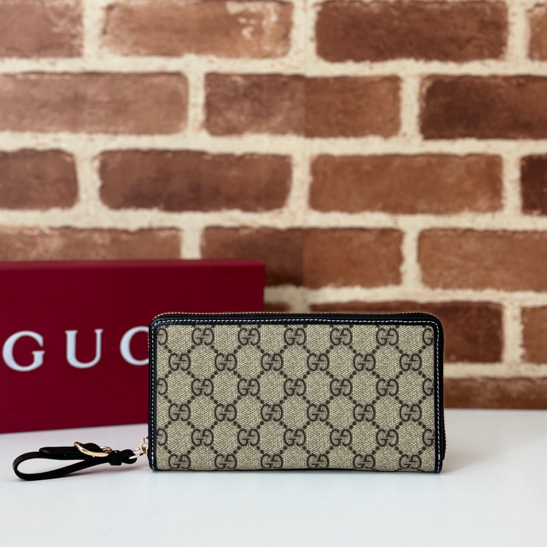 Gucci GG Supreme Wallet Purse Cardholder 819122 Black