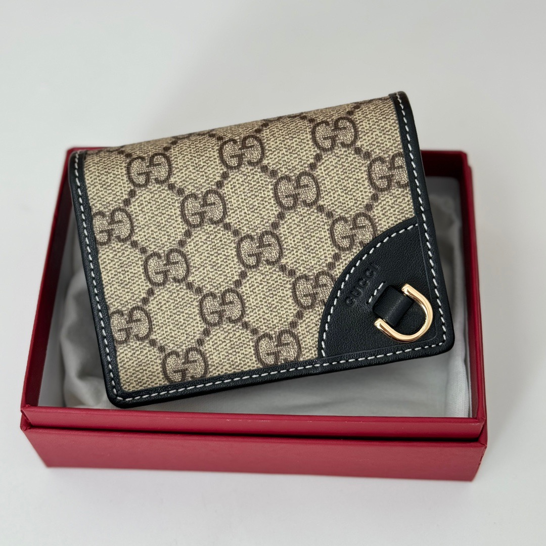 Gucci GG Emblem Mini Wallet Purse Cardholder 820692 Black