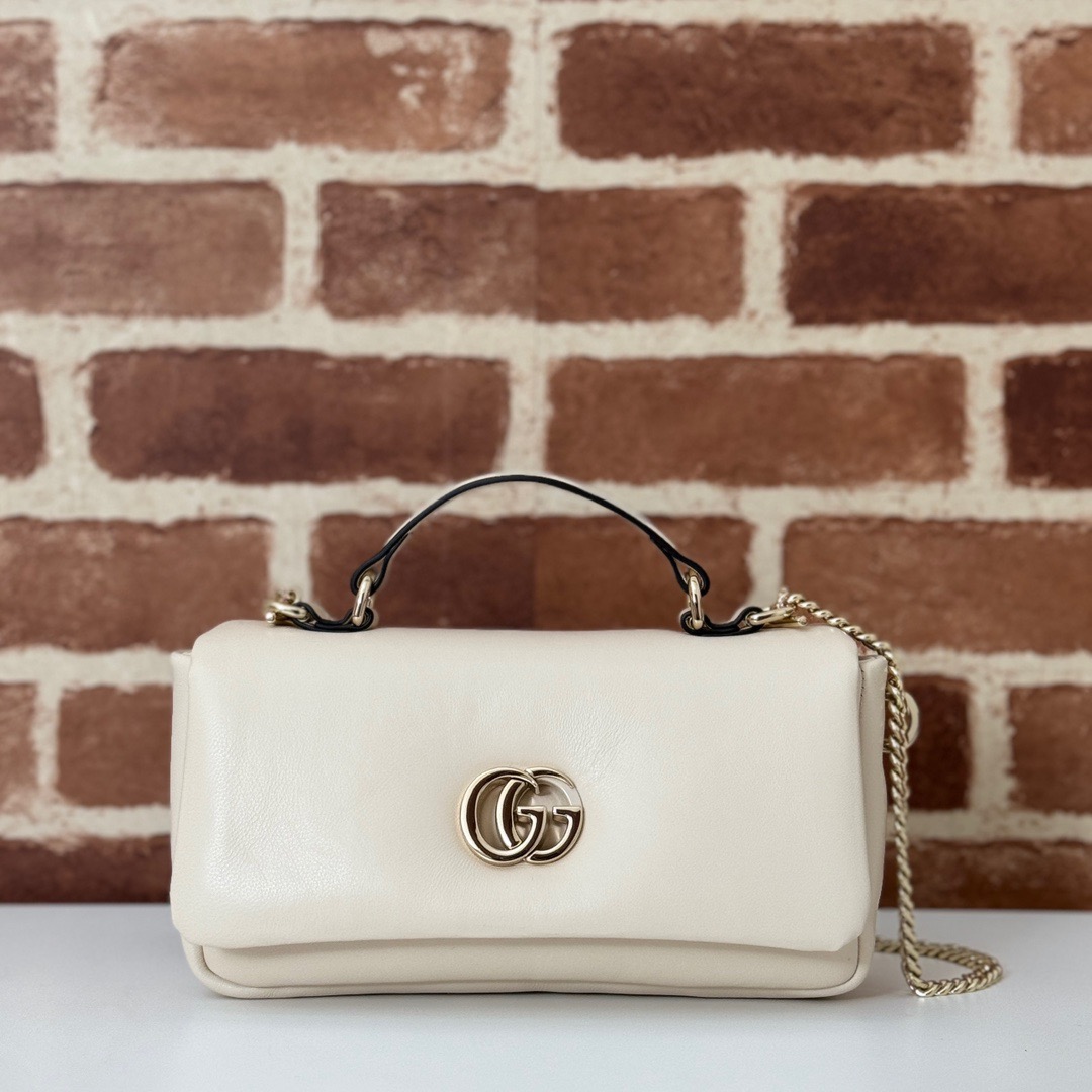 Gucci GG Milano Smooth Leather Mini Shoulder Bag Handbag 806017 Cream