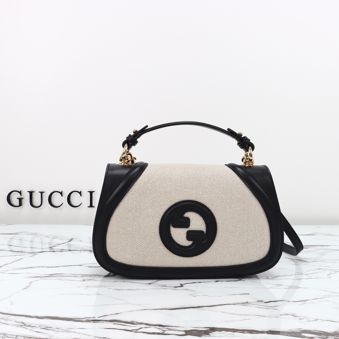 Gucci Blondie Canvas Small Shoulder Bag Handbag 815714 Black