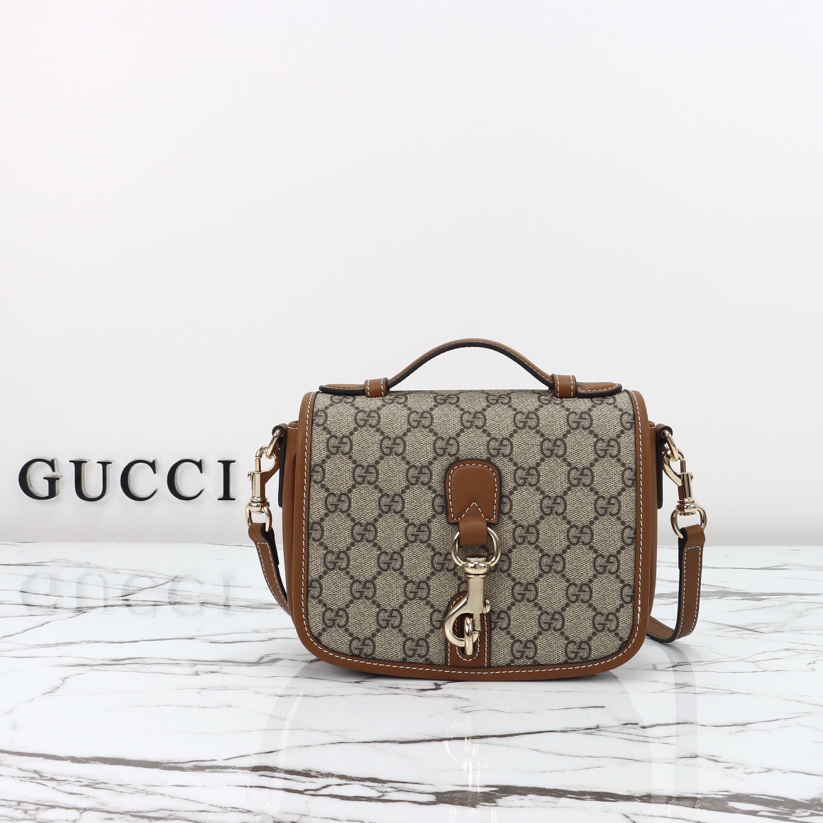 Gucci GG Emblem New Mini Shoulder Bag Handbag 815211 Brown