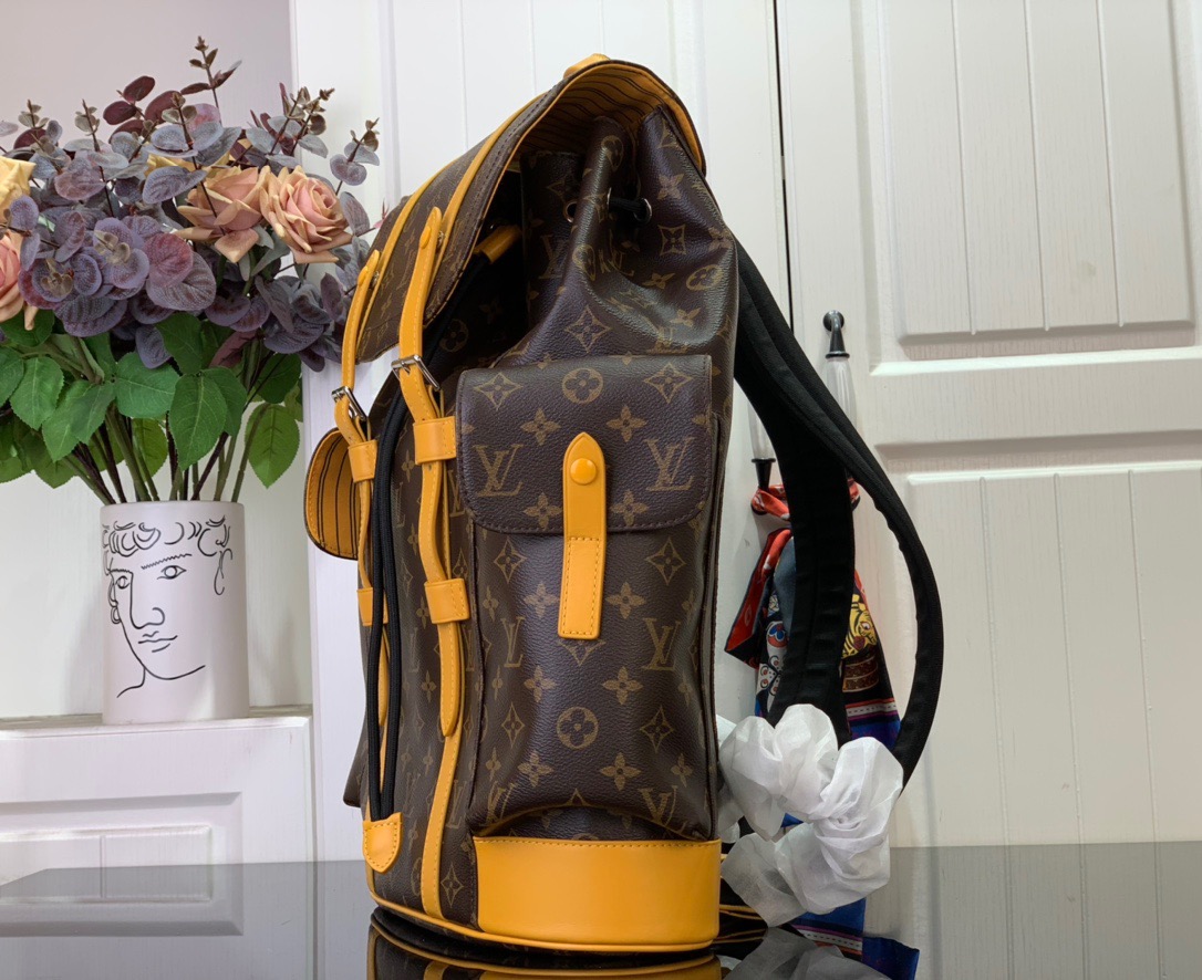 Louis Vuitton LV Men Christopher MM Backpack Bag M13202 Yellow