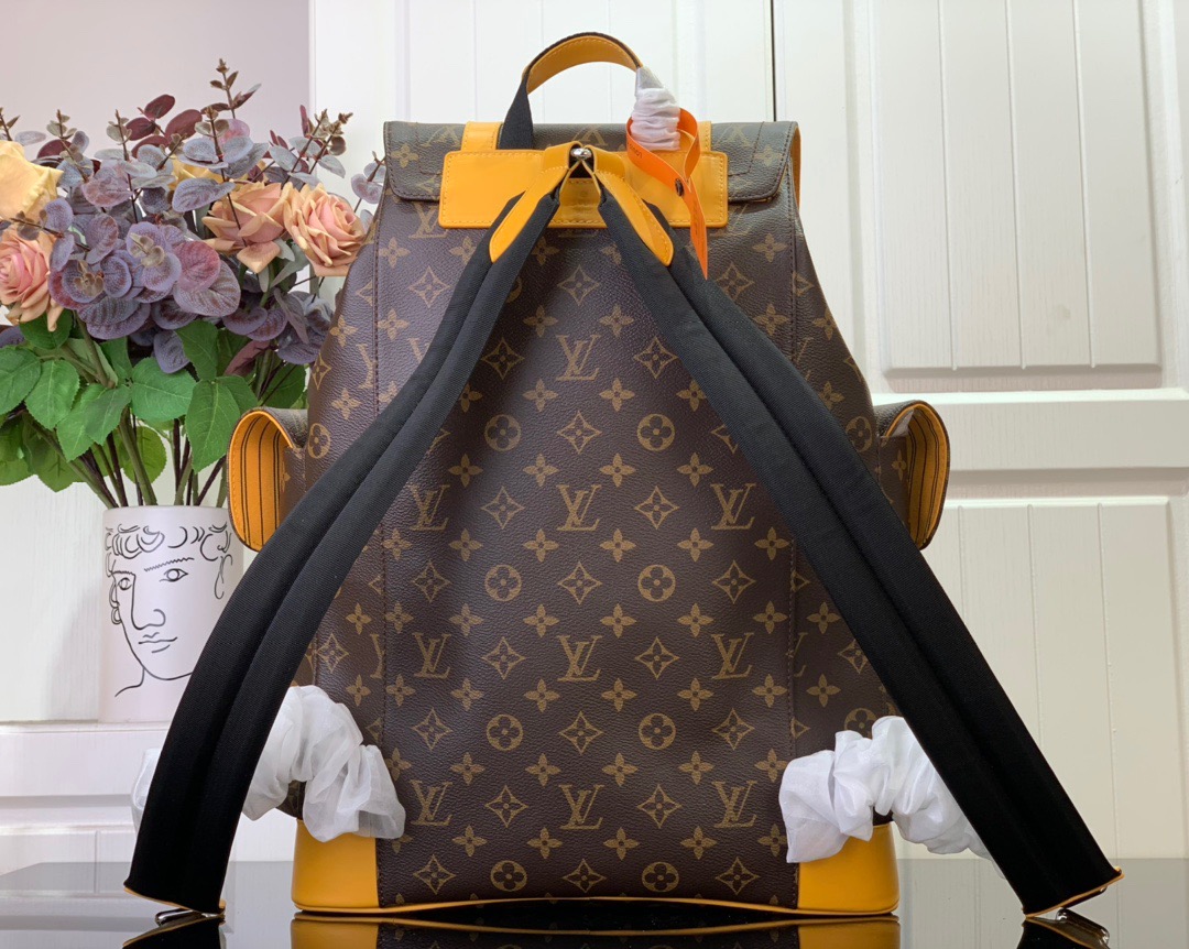 Louis Vuitton LV Men Christopher MM Backpack Bag M13202 Yellow