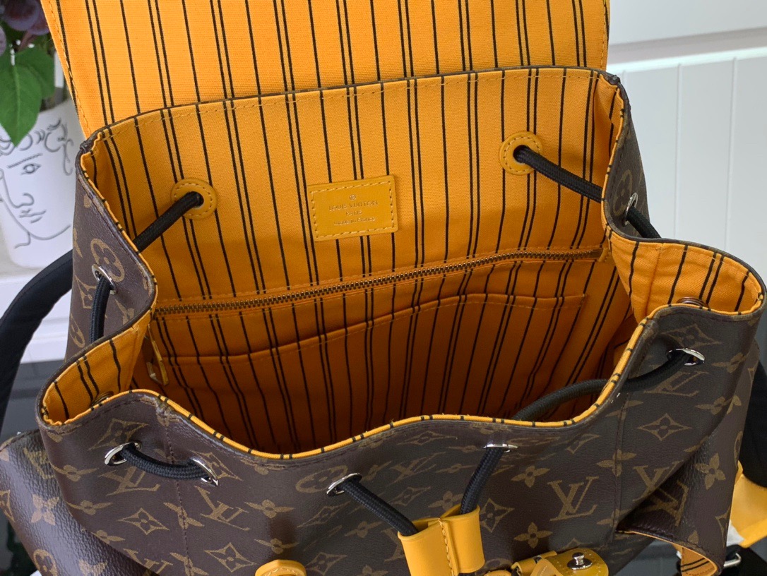 Louis Vuitton LV Men Christopher MM Backpack Bag M13202 Yellow