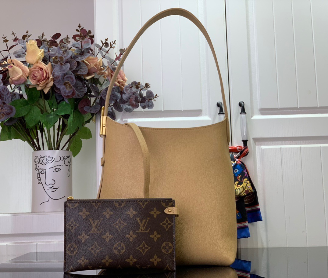 Louis Vuitton LV Calfskin Low Key Hobo PM Bag Handbag M25353 Yellow