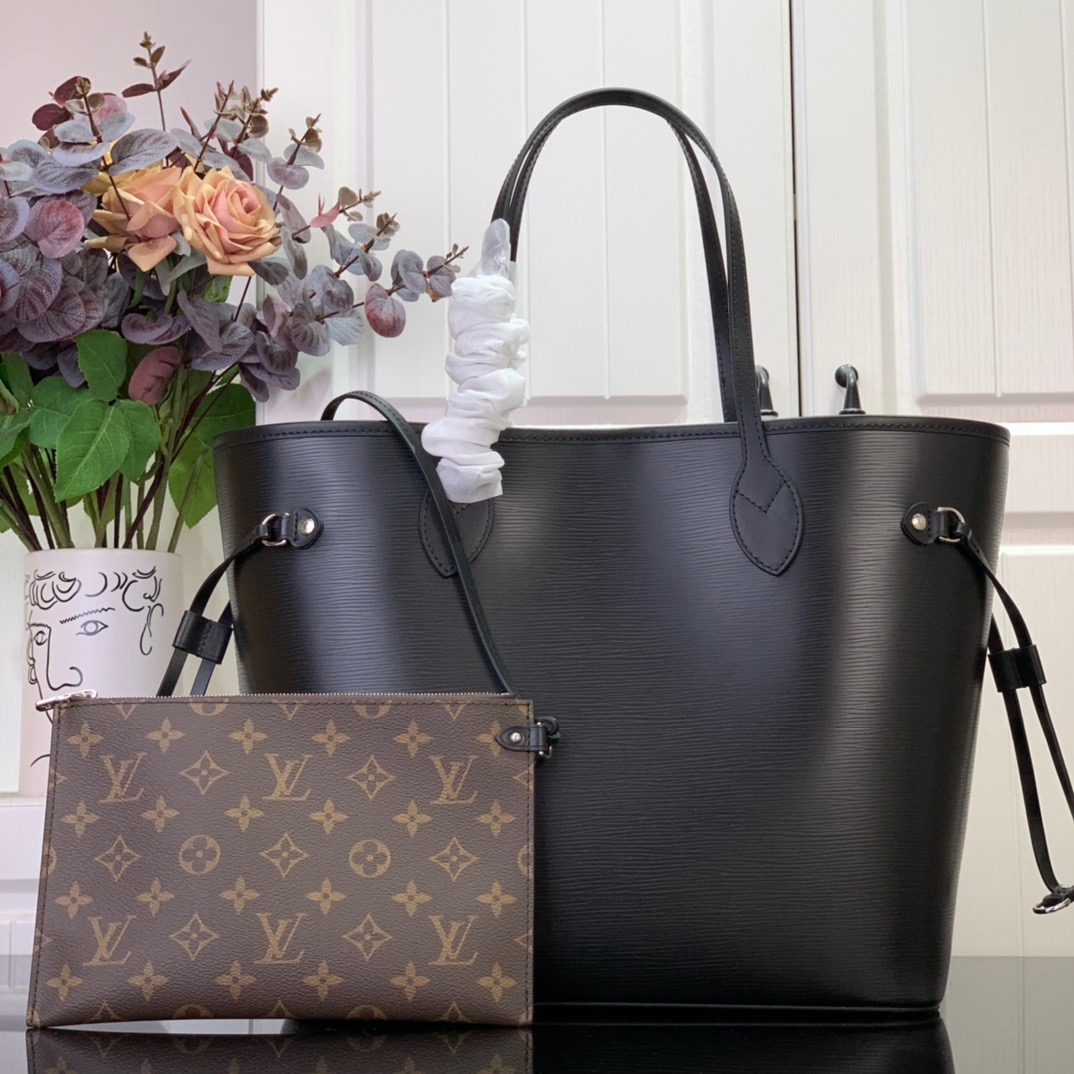 Louis Vuitton LV Epi Leather Neverfull MM Bag Handbag M11930 Black