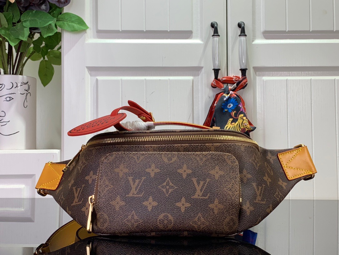 Louis Vuitton LV Men Monogram Dust Rush Bumbag Bag Handbag M11539 Brown