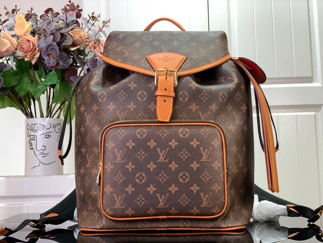 Louis Vuitton LV Men Montsouris Backpack Bag Handbag M11540 Brown