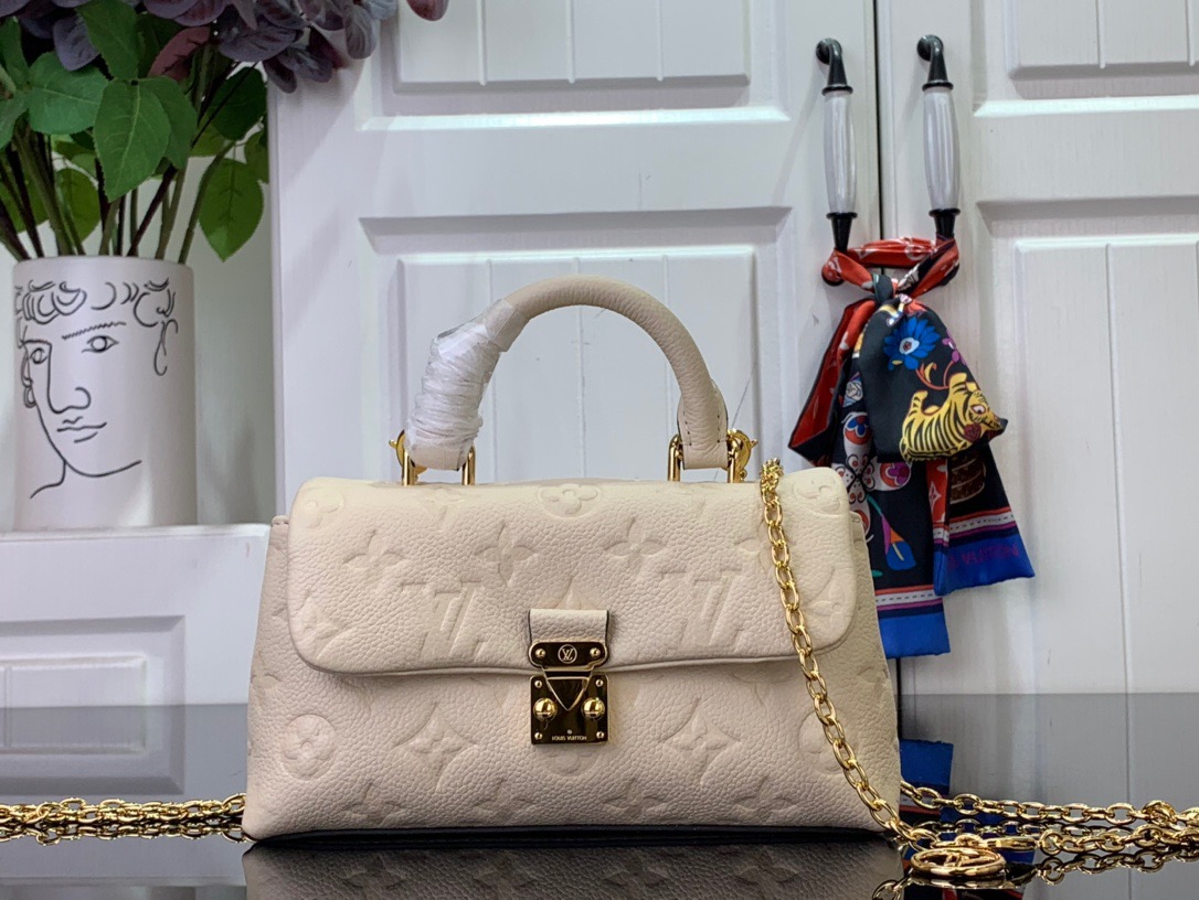 Louis Vuitton LV Calfskin Nano Madeleine Bag Handbag M12145 Cream