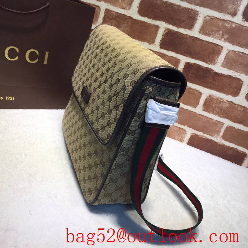 Gucci GG Supreme Men Canvas Messenger Shoulder Bag 233052 Brown