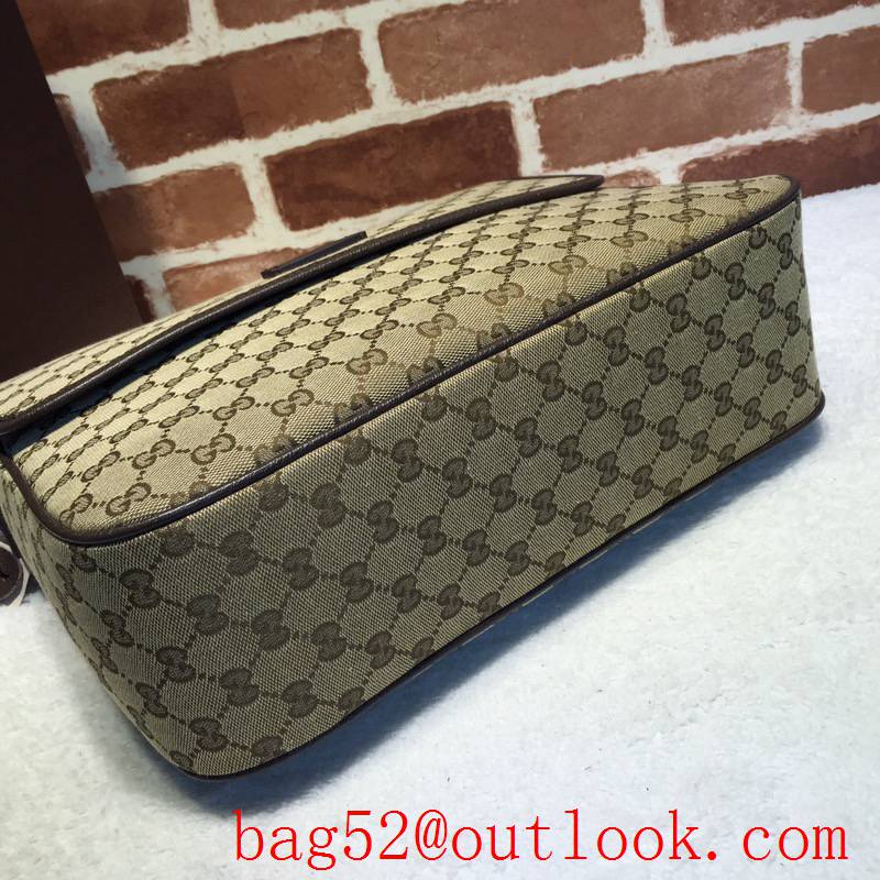 Gucci GG Supreme Men Canvas Messenger Shoulder Bag 233052 Brown