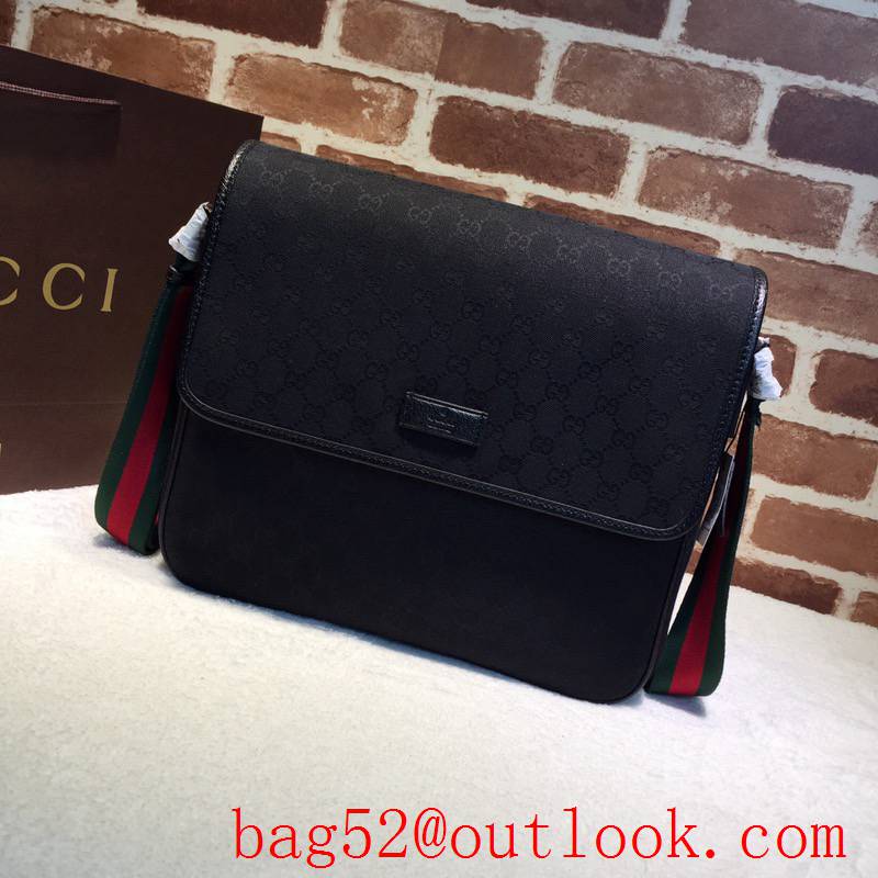 Gucci GG Supreme Men Canvas Messenger Shoulder Bag 233052 Black
