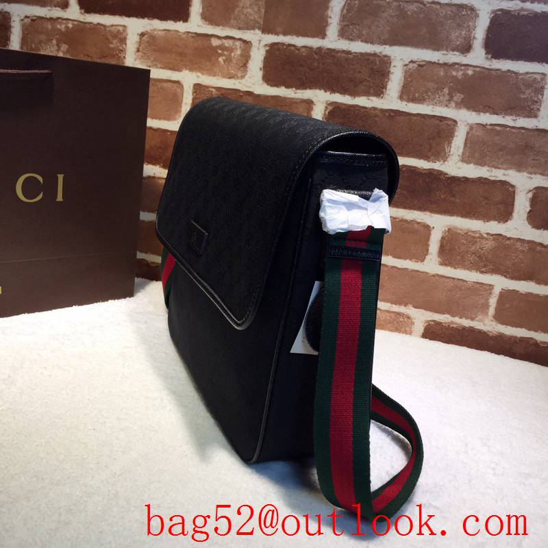 Gucci GG Supreme Men Canvas Messenger Shoulder Bag 233052 Black