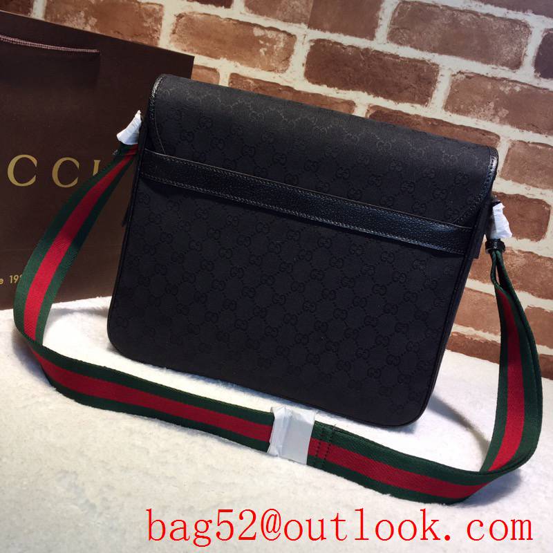 Gucci GG Supreme Men Canvas Messenger Shoulder Bag 233052 Black