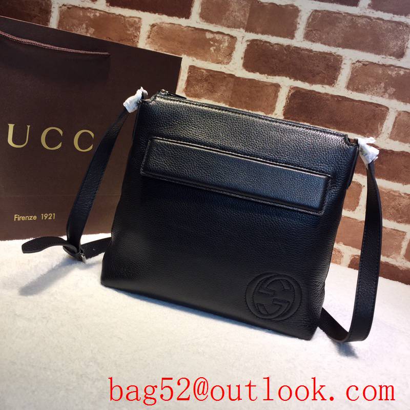 Gucci GG Men Real Leather Shoulder Bag 322059 Black