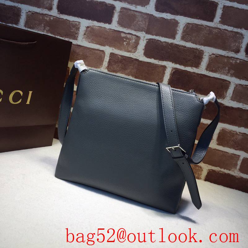 Gucci GG Men Real Leather Shoulder Bag 322059 Gray