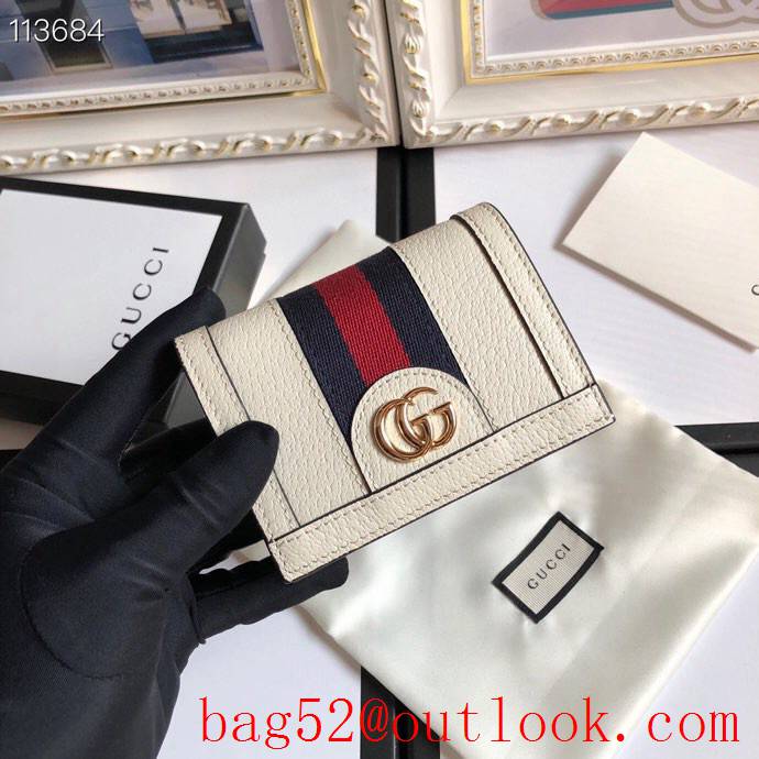 Gucci Ophidia GG Real Leather Wallet Purse Card Holder 523155 Cream