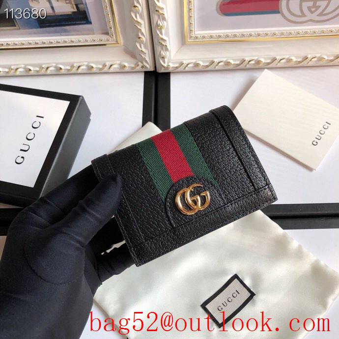 Gucci Ophidia GG Real Leather Wallet Purse Card Holder 523155 Black