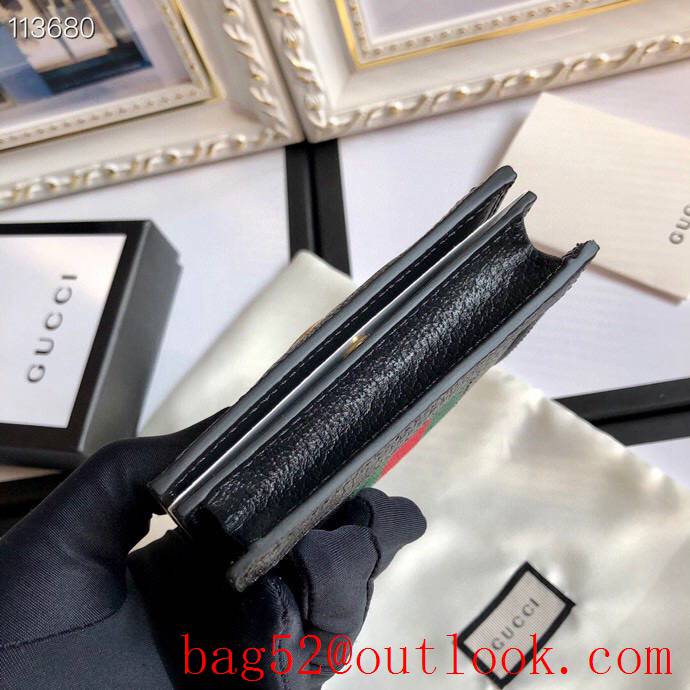 Gucci Ophidia GG Real Leather Wallet Purse Card Holder 523155 Black