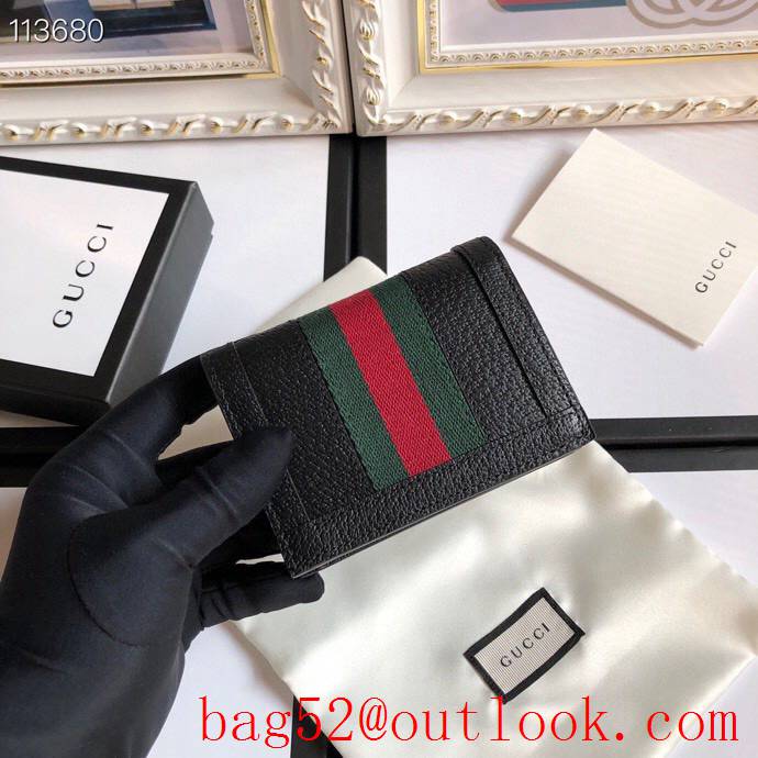 Gucci Ophidia GG Real Leather Wallet Purse Card Holder 523155 Black