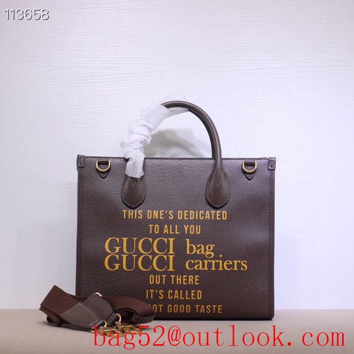 Gucci 100 Men Real Leather Tote Bag Handbag 680956 Brown 